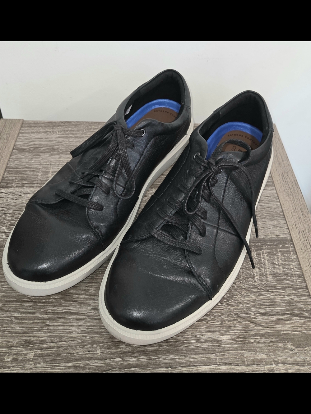 Clarks Collection Brodin Lace Black Leather Shoes Men's Size 11M SEE PICTURES.